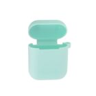 Mint green open case for wireless earbuds, displayed on a white background.