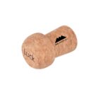 Cork stopper branded with Luck and a mountain logo labeled Real Estate Logo.