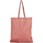 Red fabric tote bag with two handles, shown against a white background.