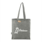Simple gray tote bag with an owl design and the word Outuss on it.