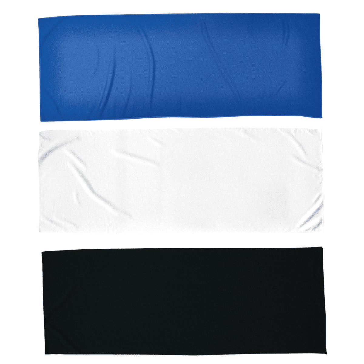Horizontal blue, white, and black stripes.