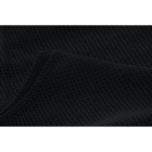 Close-up of black textured fabric with visible seam.