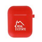 Red case with Real Estate and a house-shaped logo printed on it.