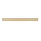 A plain wooden ruler with no markings, shown horizontally against a white background.