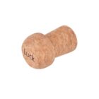 Cork with Luck written on it, isolated on a white background.