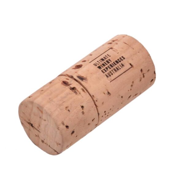Wine cork with text ULTIMATE WINERY EXPERIENCES AUSTRALIA on its side.