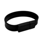 Black USB bracelet with a clasp, pictured on a white background.