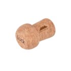 Cork-shaped item with Luck and a mountain logo.