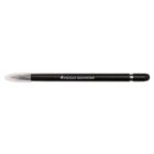 A black pen with a clear cap, featuring the text Puzzle Dominion on the barrel.
