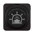 Black car coaster with a cruise ship and wheel design, labeled Caribbean Cruise.