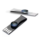 Two Mabel Corporate USB sticks, silver and black, with a top circular logo area.