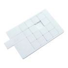 Promotional White Plastic Puzzle Card USB - features pop-out squares and a side pull tab