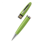 Promotional Custom Porte Pen with green body and USB drive in cap - Brand your logo