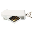 Printed Micro Flash Drives: White USB, swivel cover, keychain attachment.