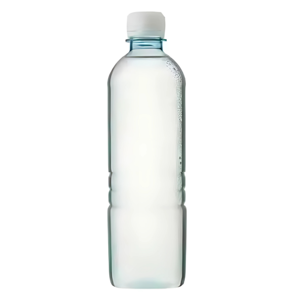 Promotional 500ml Spring Water with clear bottle and white cap on a white background.