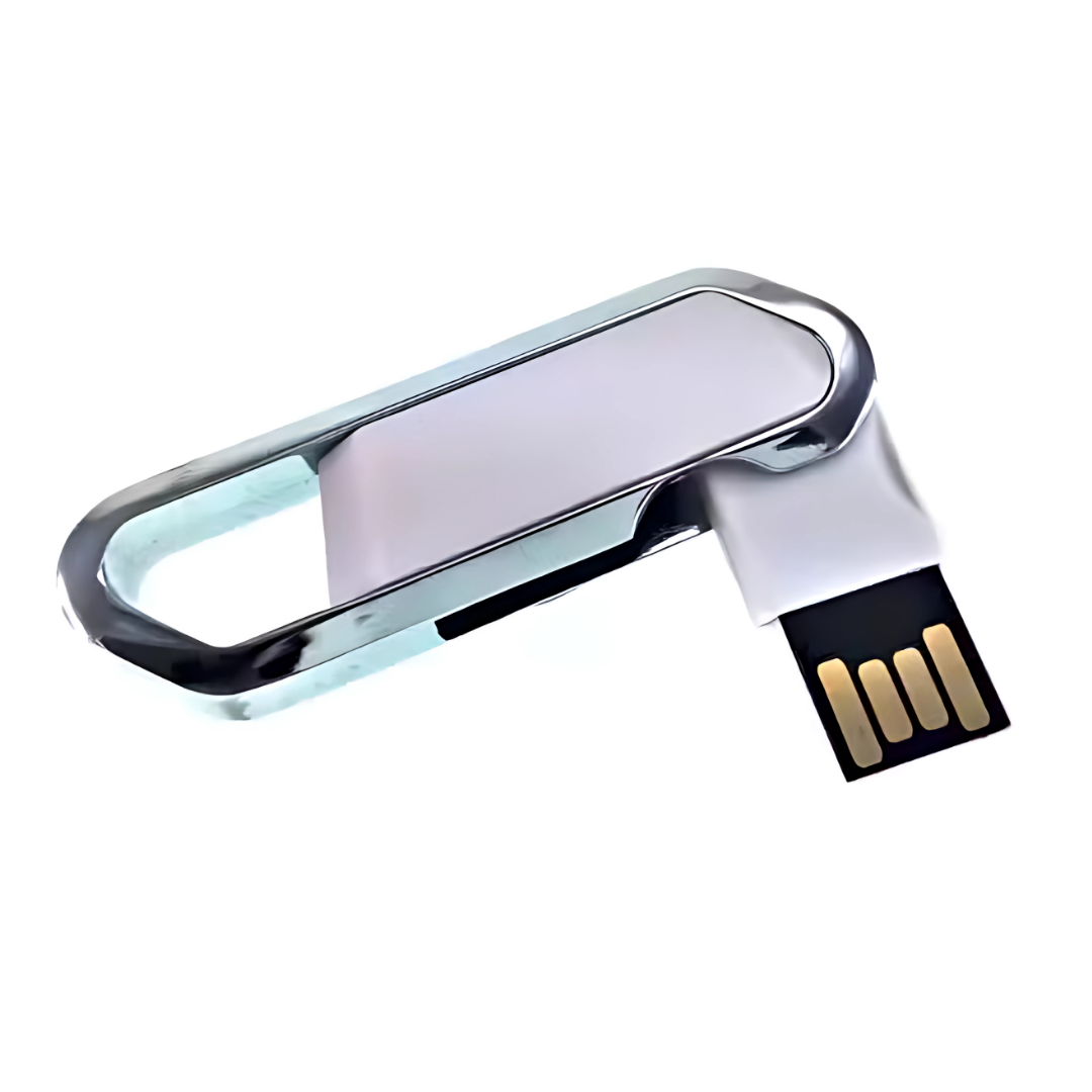 Modern Promotional Carabiner USB Drive with sleek design and metallic loop.