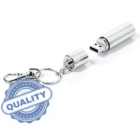 Silver Rangel branded USB key with keychain and blue QUALITY badge.