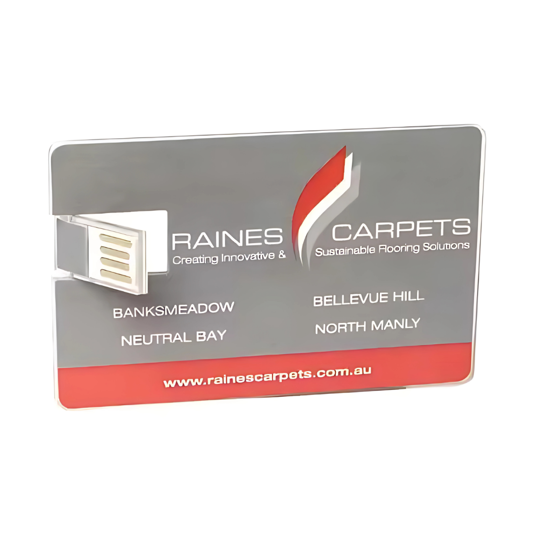 Promotional USB FlashDisk with company logo and location details.