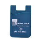 Blue cardholder with HLB Mann Judd logo, Accountants | Business and Financial Advisers, a thumbs-up icon, and phone number (02) 9020 4000 printed in white.