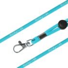A turquoise lanyard with the brand name Honeywell printed on it in white. It features a metal clip and an adjustable black plastic slider.