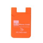 Orange phone wallet with HLB Mann Judd logo, text Accountants | Business and Financial Advisers, and phone number (02) 9020 4000 printed on it.