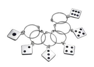 6 Pack Logo Engraved Wine Glass Charms