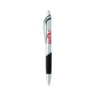 Silver and black ballpoint pen with MBE in red text.