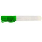 A small spray bottle with a green cap and clip.