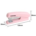 A pink stapler branded Alessandria, with dimensions marked: 120mm length, 50mm height, and 30mm width.