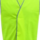 BrightShield Vest: Neon yellow, sleeveless safety vest with gray trim and open front.