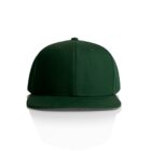 A dark green baseball cap is displayed against a white background. The cap features a flat brim and a structured crown, with no visible logos or embellishments.