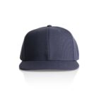 A navy blue baseball cap with a flat brim, displayed against a white background. The cap has a structured crown and no visible logos or designs.