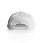 Back view of a plain white baseball cap on a white background. The cap features an adjustable snapback closure.