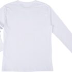 A Signature L/S Tee is shown flat from the back. This timeless piece is plain white with a simple design, embodying versatility without patterns or logos.