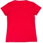 The Supreme Lady Tee in red features short sleeves and a back view on a white background, offering a classic yet bold style for any woman aiming to make a statement.