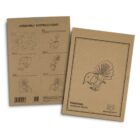 Packaging for a wooden model kit of a fantail bird by Brandcraft. The front shows an outline drawing of the bird, while the back displays assembly instructions and a QR code. The box is made of brown cardboard with black printed text and images.