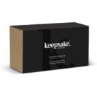 A rectangular black and brown packaging box with keepsake collection text. It reads Candle & Diffuser Set and Elevate the everyday and make each experience extraordinary.
