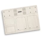 Flat wooden sheet with laser-cut pieces, numbered from 1 to 5, intended for assembly. The design includes slots and tabs for constructing a three-dimensional object.