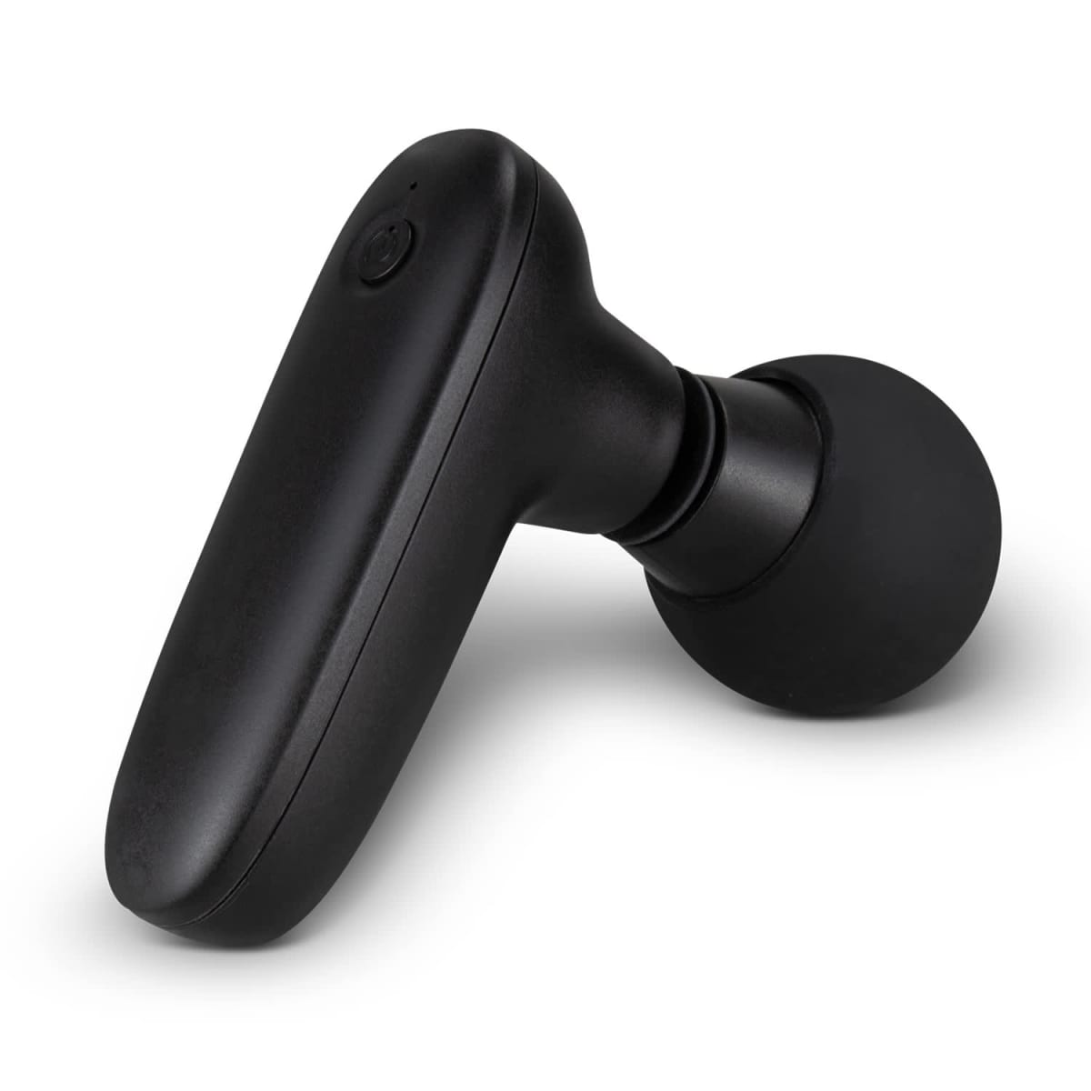 Close-up of a single black wireless earbud featuring a smooth, rectangular outer body and a rounded ear tip designed for in-ear comfort.