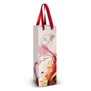 Elegant Wine Ribbon-Handled Premium Paper Bag