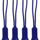 Four identical blue zipper pulls with a looped cord and a textured grip, each featuring the initials AP embossed on the end. They are evenly spaced and aligned vertically against a white background.