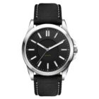 A silver analog wristwatch with a black face and a black fabric strap. The watch features silver hour markers and hands, and the words Solar Power are printed on the dial.
