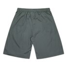 A pair of dark green shorts with an elastic waistband, laid flat on a white background. The shorts have a simple design and appear to be made of a soft, lightweight fabric.