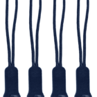 Four identical navy blue zipper pulls with looped cords and a textured tab, each embossed with the letters AR.