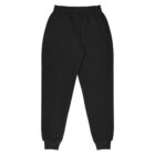 A pair of plain black sweatpants with elastic waistband and cuffs, displayed on a white background.