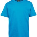 A plain blue childrens T-shirt on a white background.