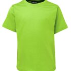A plain bright green t-shirt with short sleeves, displayed on a white background.