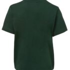 A plain dark green short-sleeve t-shirt shown from the back, against a white background. The shirt is simple and classic in design, with no visible logos or patterns.
