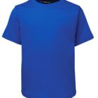 A plain blue short-sleeve t-shirt on a white background. The shirt has a round neckline and a simple, casual design.