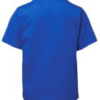 A plain blue short-sleeve T-shirt shown from the back.